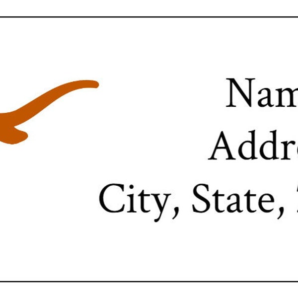 90 Personalized Custom Texas Longhorns Football Return Address Labels Stickers Envelope Seals  (Any Team Available)