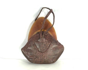 1930s python snakeskin purse with plastic - 1930s handbag - 1930s snakeskin  & bakelite purse - 1940s purse - 1940s bag - 1940s wristlet