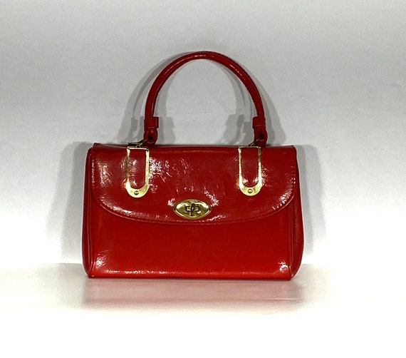1960's Red Mod Vegan Handbag Purse- 1960s mod pur… - image 4