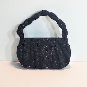1940s blue carnival beads evening purse - 1940s beaded handbag - 1940s beaded purse - 1940s purse - 1940s bag - 1940s beaded evening bag