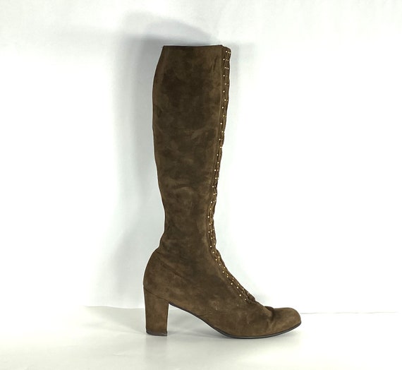 1960s brown suede boots - size 9 narrow - 1960s m… - image 2