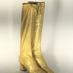 1960s Gold Lurex Go Go Boots Size 5 