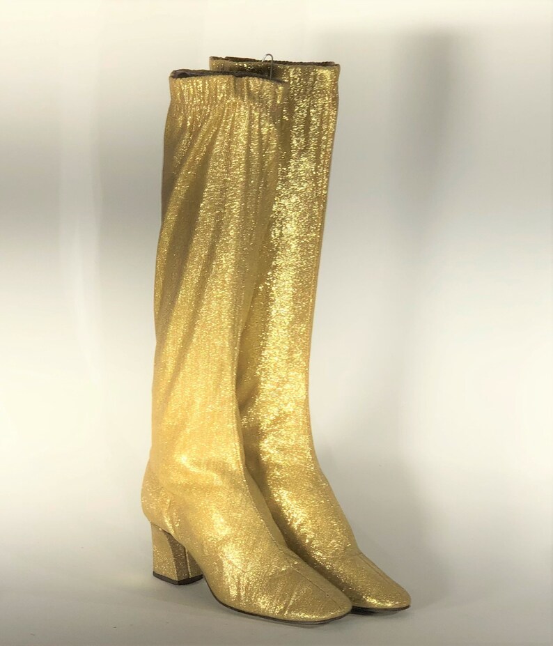 gold platform gogo boots