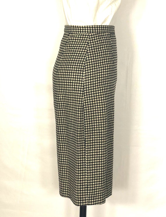 1950s checked wool pencil skirt - small - 1950s p… - image 3