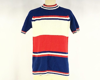 1960s Red, White, and Blue Mod Sweater - medium