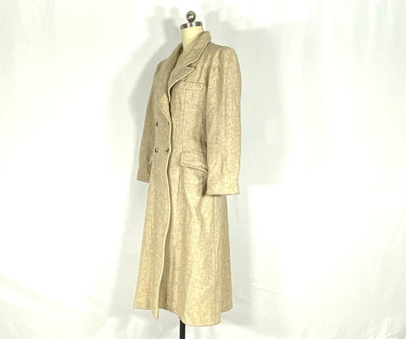1970s beige wool overcoat - medium to large - 197… - image 4