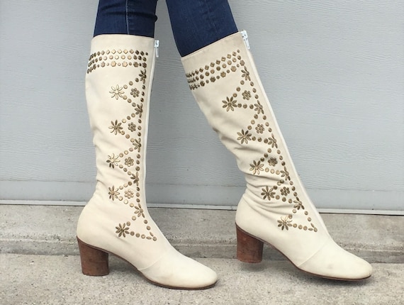 1960s tan suede Edouard Jerrold boots - size 7 -