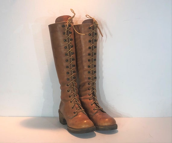 1970s Zodiac Campus lace up boots - size 6 - 1970s