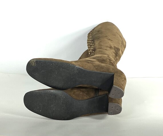 1960s brown suede boots - size 9 narrow - 1960s m… - image 6