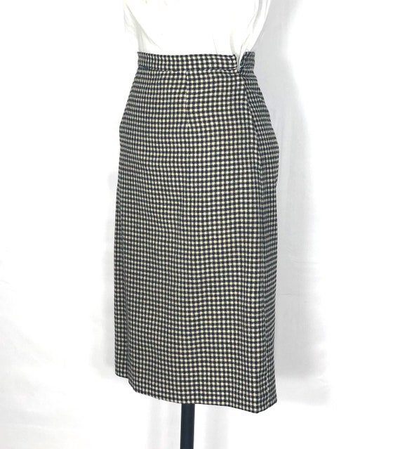 1950s checked wool pencil skirt - small - 1950s p… - image 6