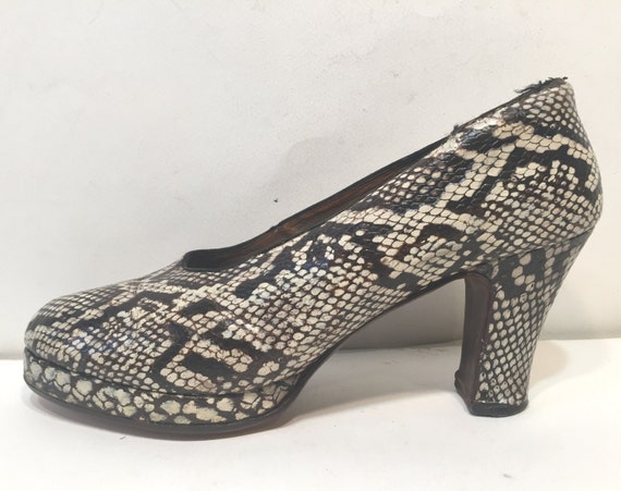 1940s platfrom python shoes - size 10 - 1940s plat