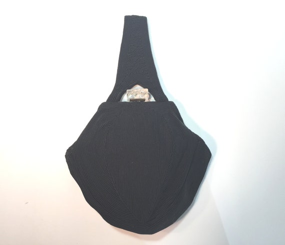 1940s teardrop shaped corde wristlet purse with lu