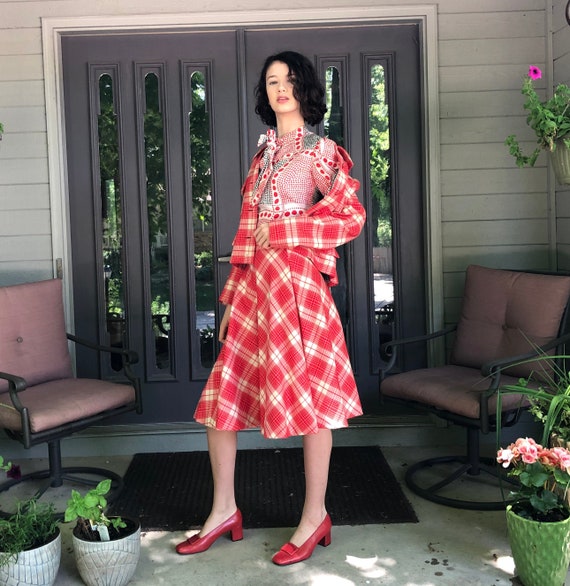 1960s Arnold Scaasi mod suit - small - 1960s red-o