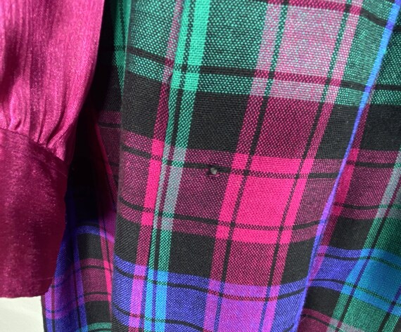 1960s magenta and green plaid pleated skirt - sma… - image 6