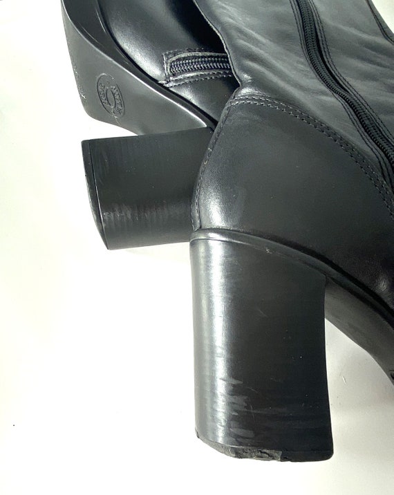 1990s platform boots - size 9.5 - 1990s black lea… - image 8