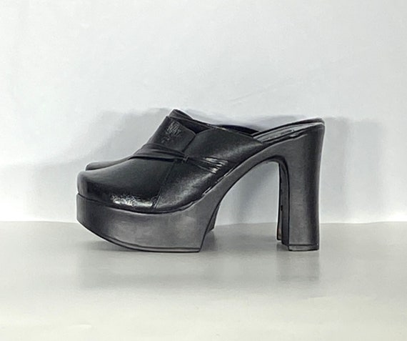 1990s black platform mules - size 6 - vegan- 1990… - image 4