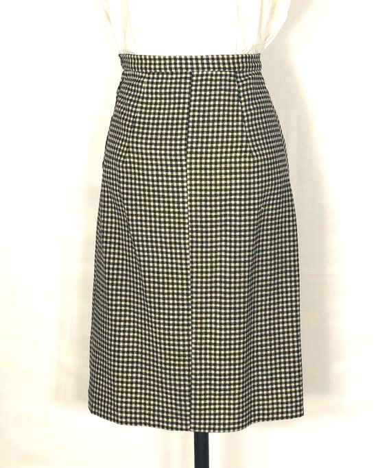 1950s checked wool pencil skirt - small - 1950s p… - image 4