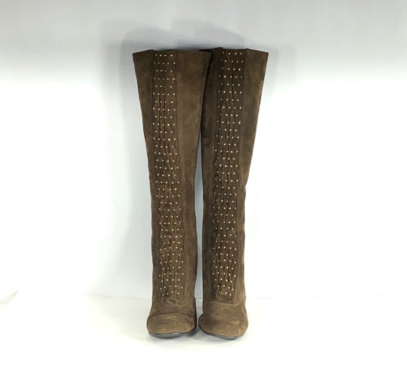 1960s brown suede boots - size 9 narrow - 1960s m… - image 3