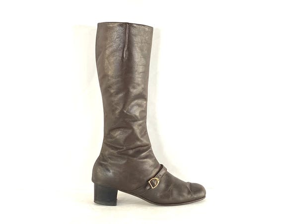 1960s Vintage Brown Leather Boots - Mod Boots wit… - image 5