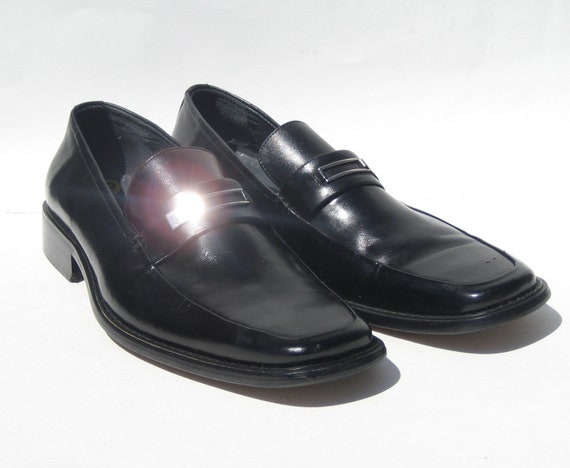 1990s Pierre Cardin men's black leather loafer - s