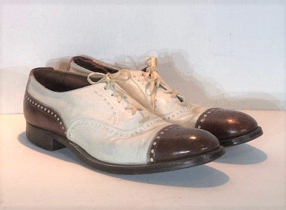 1930s men's leather spectators - size 11 - 1930s b