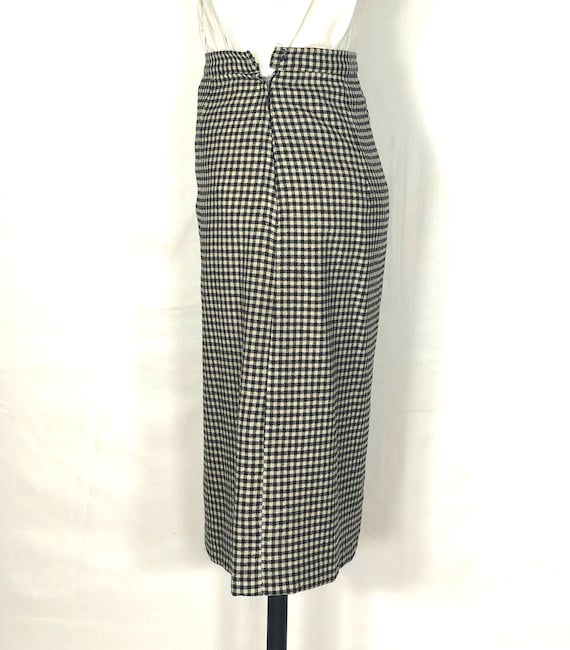 1950s checked wool pencil skirt - small - 1950s p… - image 5