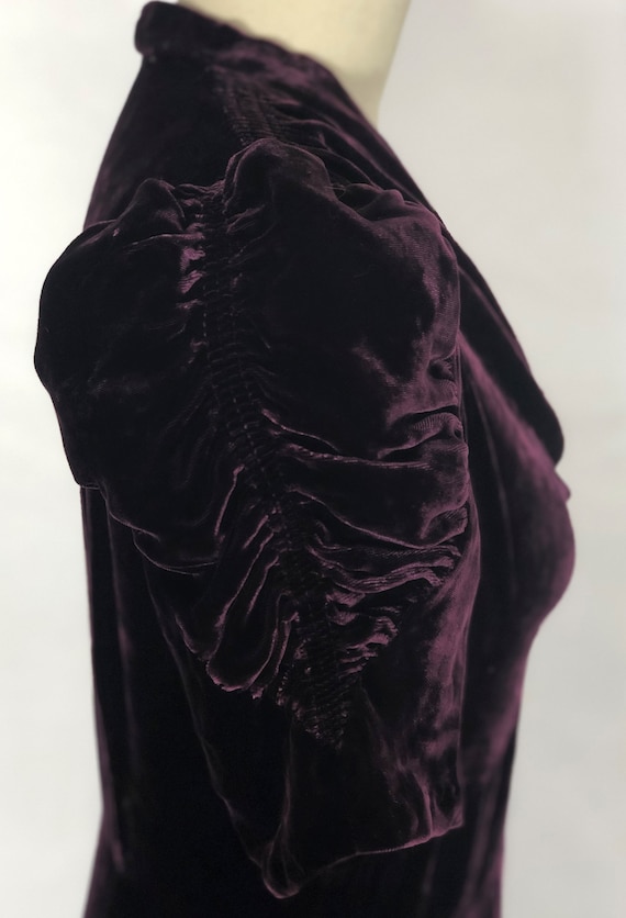1930s silk velvet dress - small - 1930s purple ve… - image 8