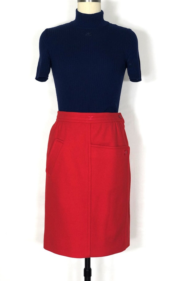 1980s Courreges wool pencil skirt - small - 1980s 