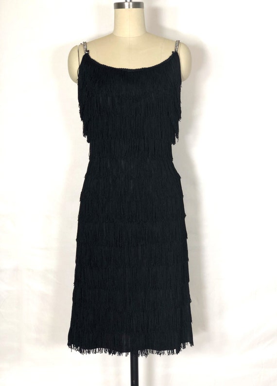 1940s black fringe dress - small - 1940s fringe dr