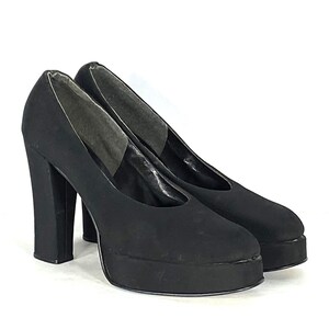  Zapatos de plataforma de tacón de bloque de diapositivas  informales planas para mujer, zapatos negros de tacón alto, zapatos de  cuero de oficina, Negro - : Ropa, Zapatos y Joyería