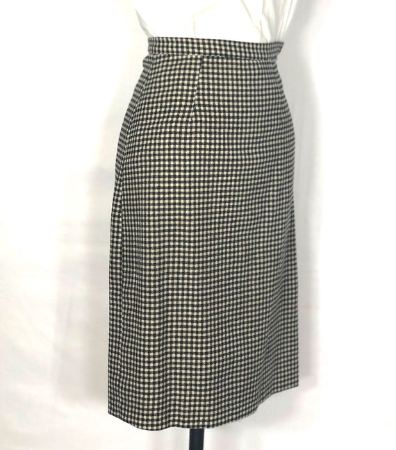 1950s checked wool pencil skirt - small - 1950s p… - image 2