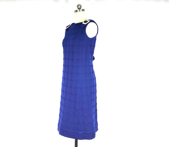 1960s mod blue knit shift dress - small - 1960s m… - image 6