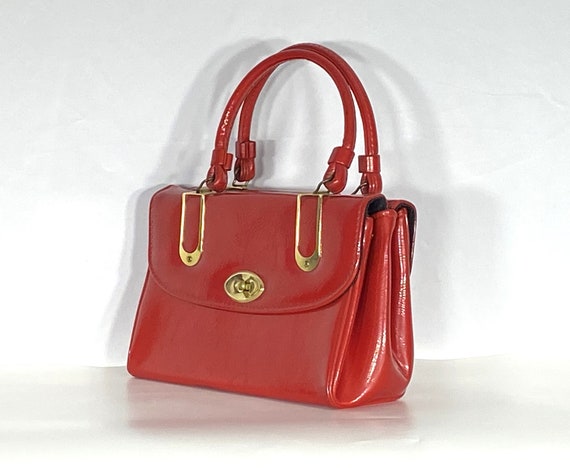 1960's Red Mod Vegan Handbag Purse- 1960s mod pur… - image 3