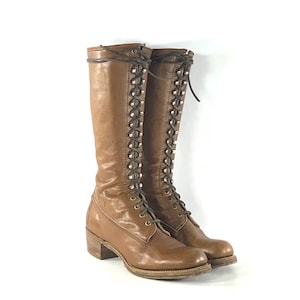 1970s Frye Leather Campus Lace up Boots - Size 10 - 1970s  display picture 1