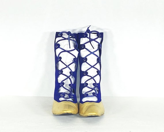 1960s suede and leather gladiator boots - size 5 … - image 3