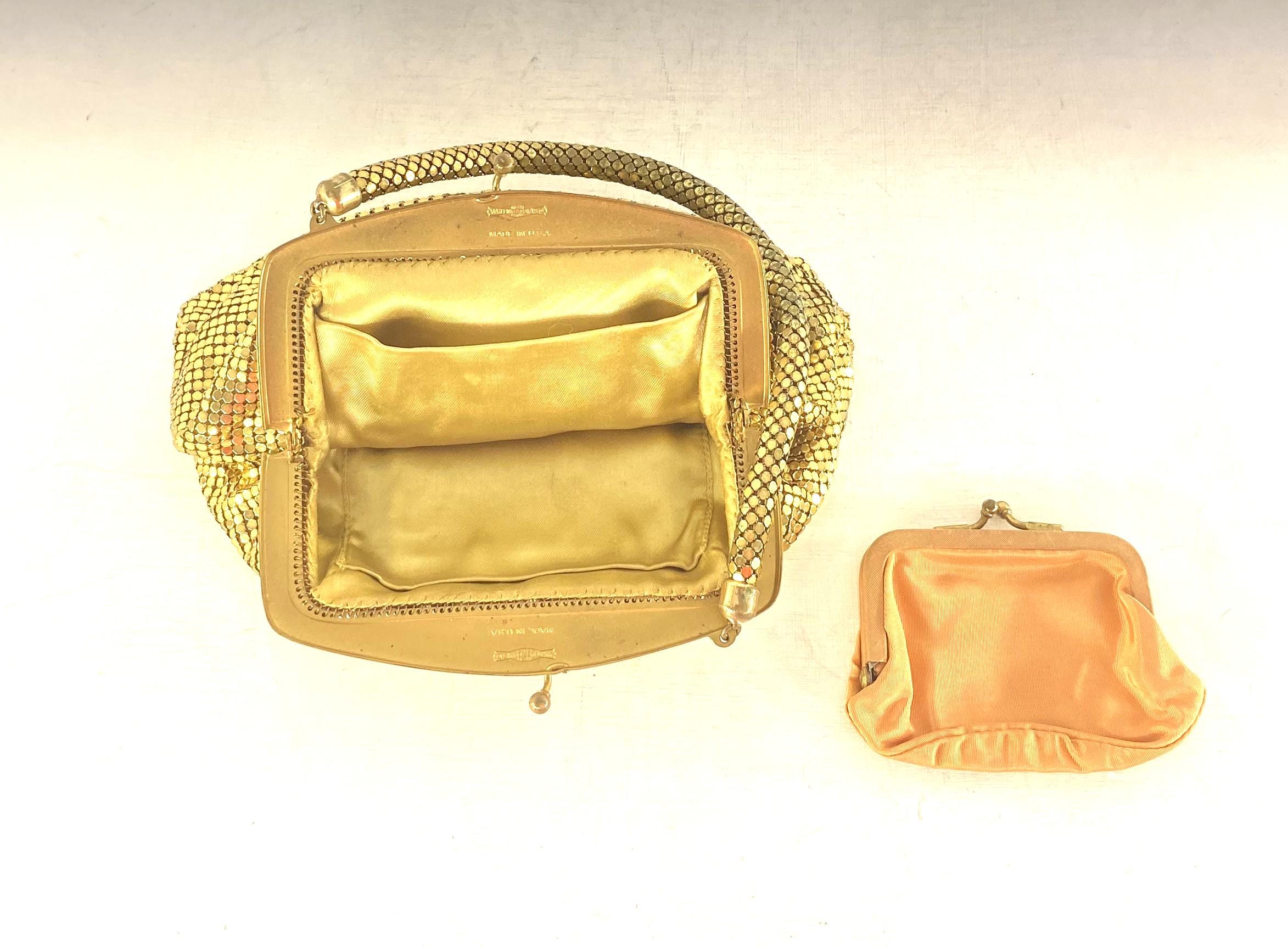 1930s Whiting and Davis Gold Mesh Evening Bag – Vintage Deco Purse
