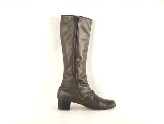 1960s Vintage Brown Leather Boots - Mod Boots wit… - image 3