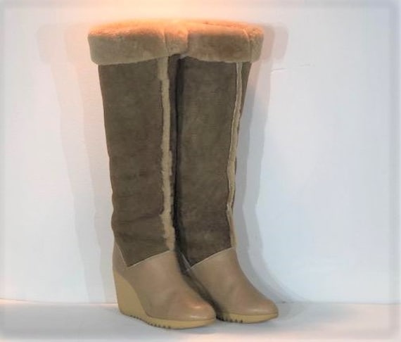1970s Cherokee shearling winter boots - size 8 - 1