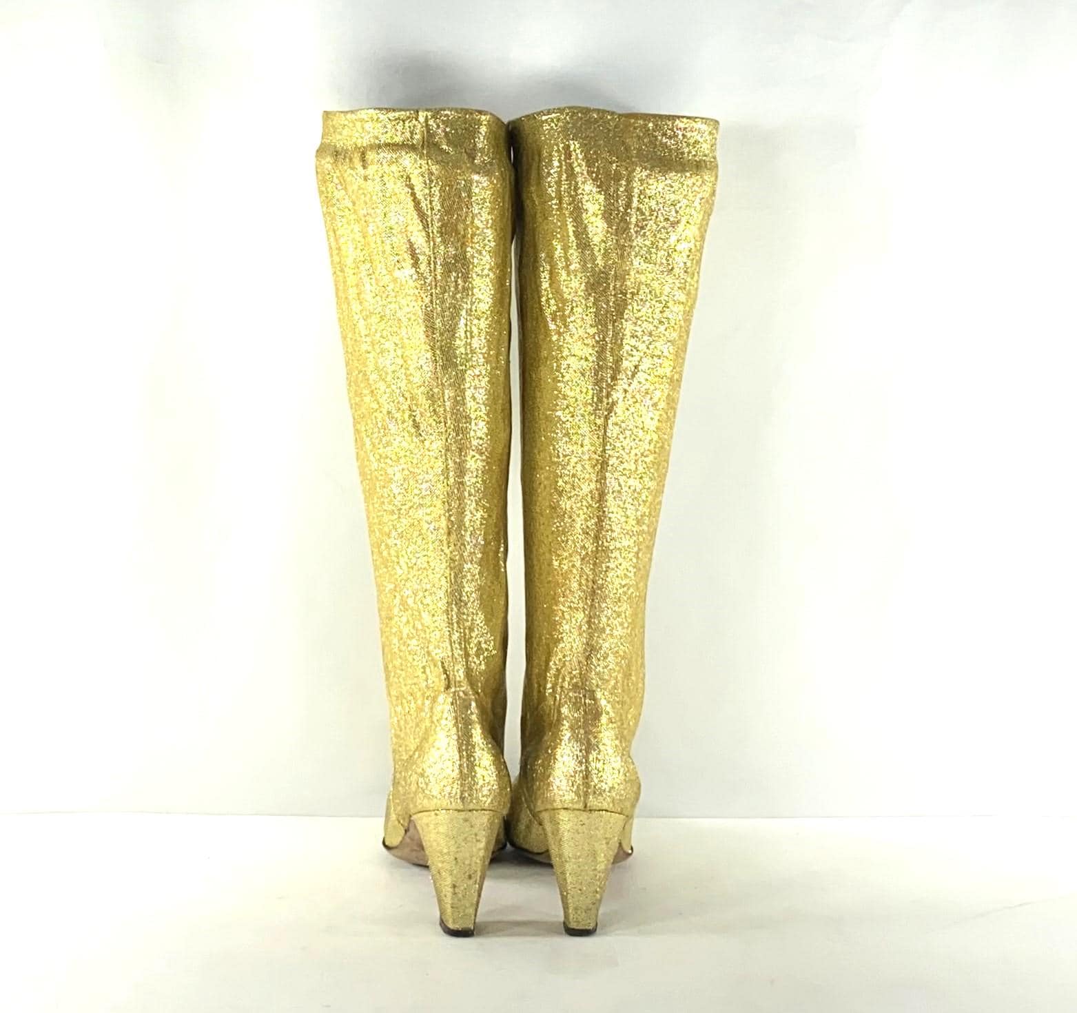1960s Beth Levine Gold Go Go Boots Size 7 1960s Gold Gogo Boots 1960s Mod Boots Metallic Lurex Gold Boots 1960s Gold Boots Etsy UK