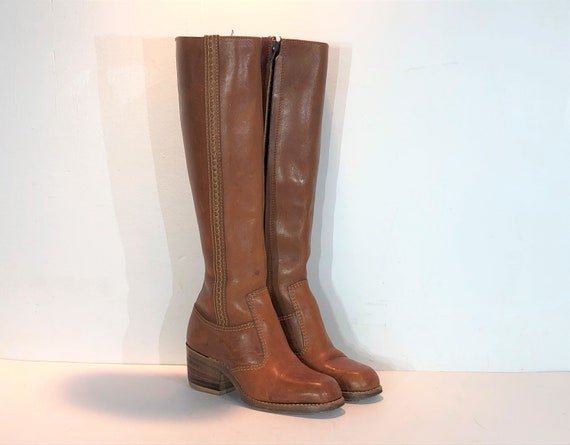 1970s Bort Carleton Campus boots in cognac leather