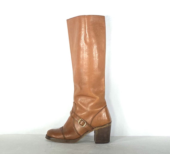 1970s leather Campus boots - size 7.5 - 1970s Cam… - image 2