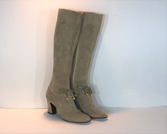 1960s Bally tan suede mod boots - size 5 - 1960s