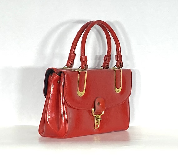 1960's Red Mod Vegan Handbag Purse- 1960s mod pur… - image 2