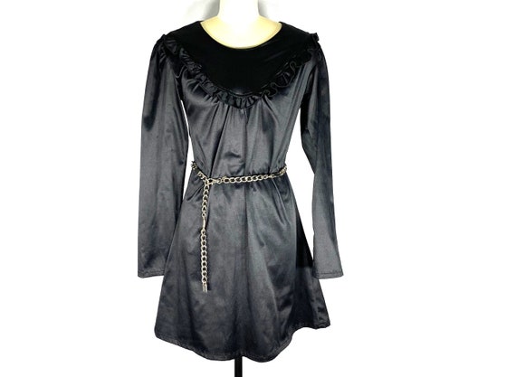Black textured 90s dress