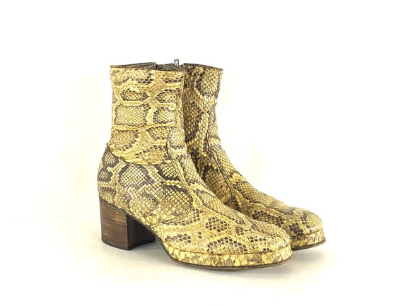 1960s Antonia Fluxa Python Platform Boots - Size … - image 1