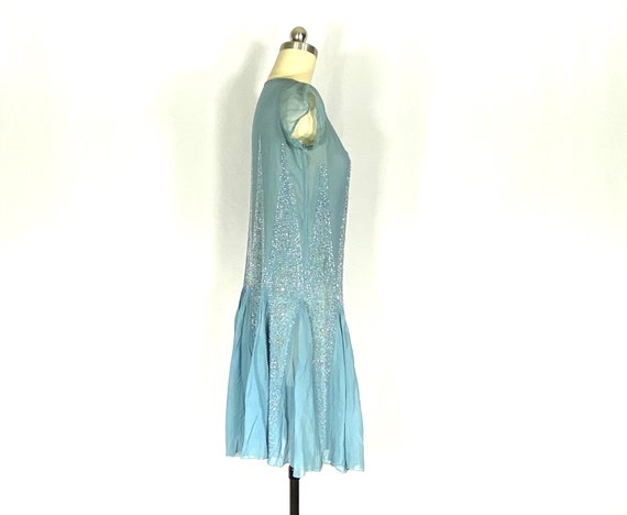 1920s blue silk embroidered dress - small - 1920s… - image 6
