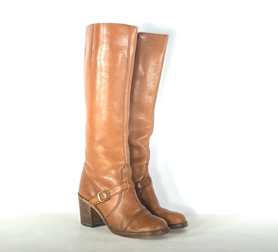 1970s leather Campus boots - size 7.5 - 1970s Cam… - image 1