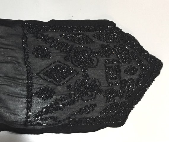 1920s black silk embroidered dress - large - 1920… - image 7