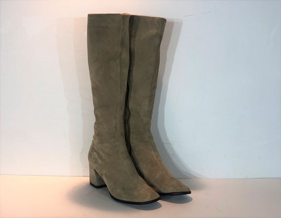 1960s Bally tan suede mod boots - size 7 narrow -
