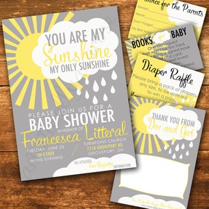 U bent mijn zonneschijn baby douche uitnodigen Deluxe kaart bundel-met games-digitale PDF